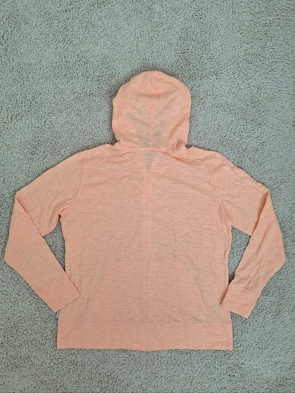 Eddie Bauer Women Waverly Lightweigh Cotton Peach Slub Full-Zip Sweatshirt Large - Picture 7 of 9